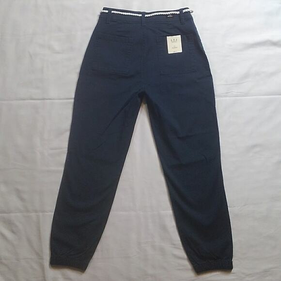 L.T.J. Letters to Juliet Navy High Waist Joggers Zip Cuff Rope Belt SZ S NWT - Picture 6 of 7